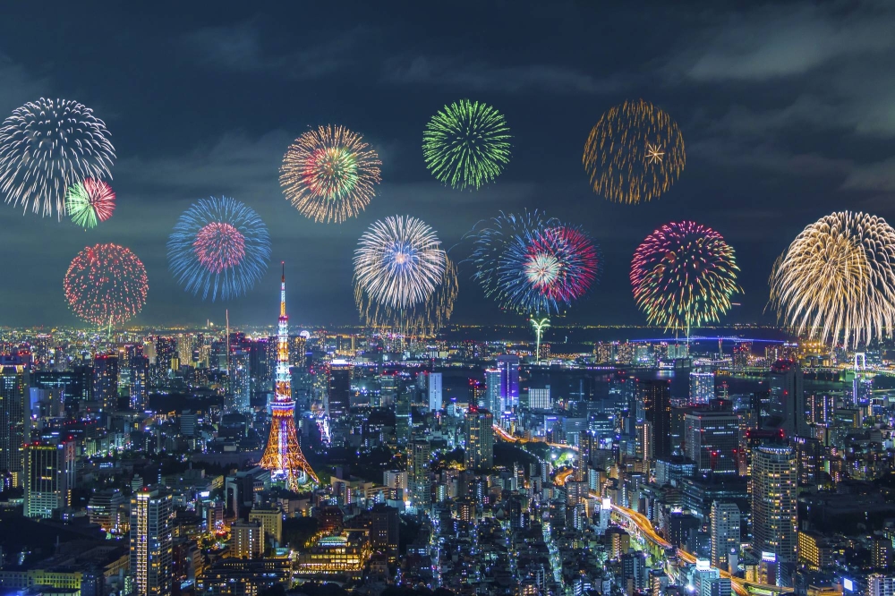 Pháo hoa mừng năm mới ở Tokyo